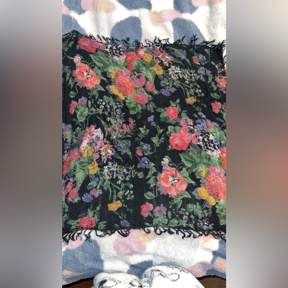 Floral scarf or head wrap